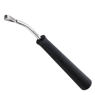 Triangle Gebogen Kerf- en Decoreermesje met Lus – RVS – 14 cm – Zwart