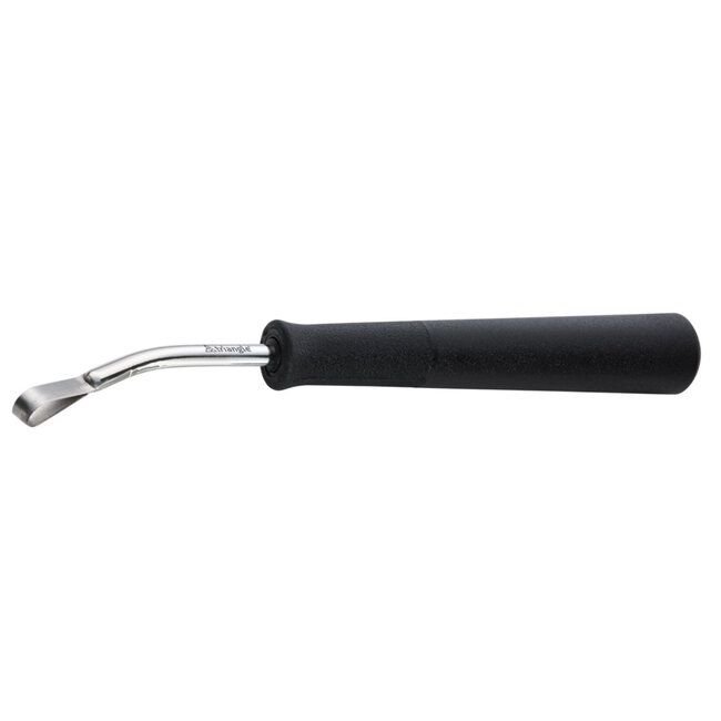 Triangle Gebogen Kerf- en Decoreermesje met Lus – RVS – 14 cm – Zwart