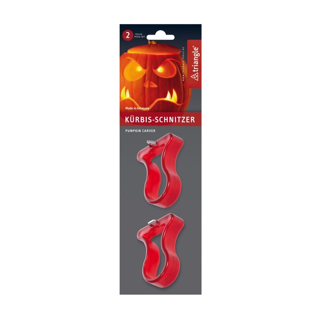 Triangle Essentiële Pompoen Kerfset 2-Delig – RVS Lemmet – Rood Heft