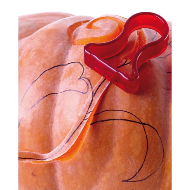 Triangle Essentiële Pompoen Kerfset 2-Delig – RVS Lemmet – Rood Heft