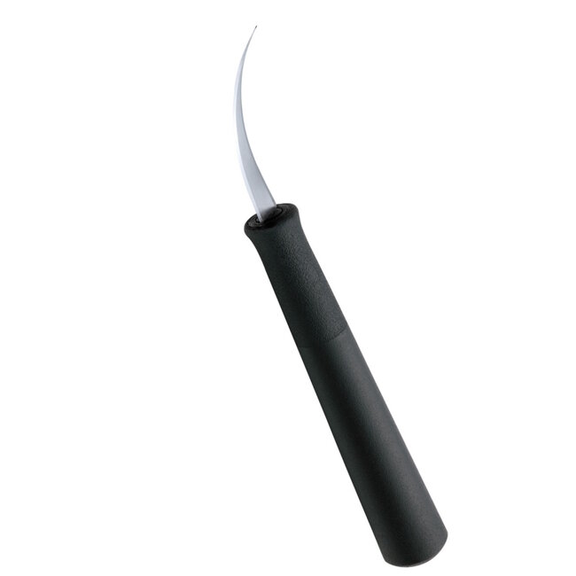 Triangle Zijwaarts Gebogen Kerf- en Decoreermesje – RVS – 14 cm – Vaatwasserbestendig