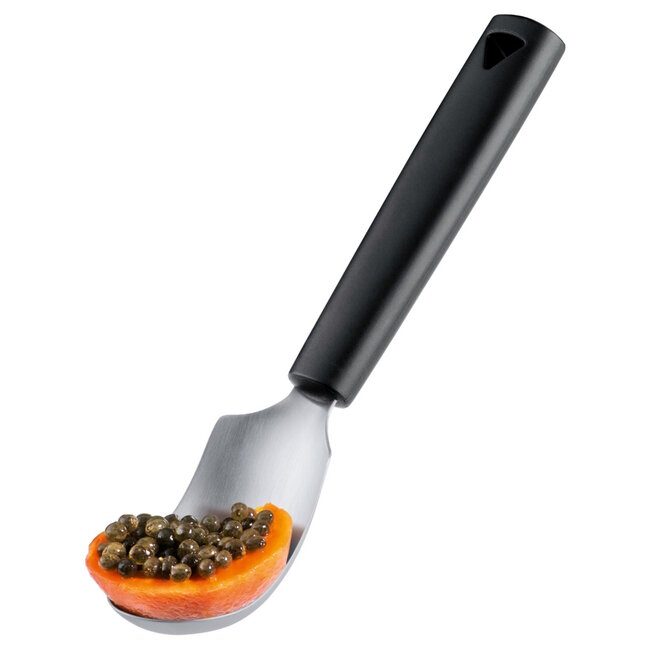 Triangle Spirit Fruitlepel – Uithollen als Kunst – Vaatwasserbestendig – Zwart