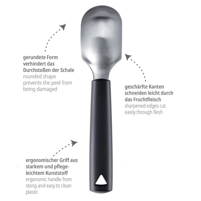 Triangle Spirit Fruitlepel – Uithollen als Kunst – Vaatwasserbestendig – Zwart