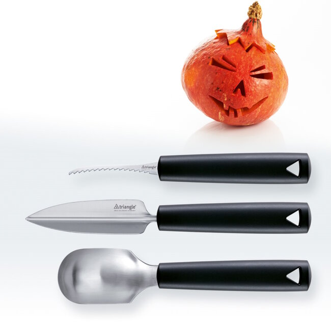 Triangle Pompoen Kerfset 3-Delig – RVS Lemmet – Vaatwasserbestendig