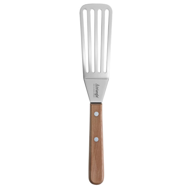 Triangle Paletmes met Knik en Gleuven – RVS 12 cm – Kersenhouten Heft – 31 cm