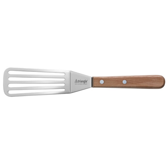 Triangle Paletmes met Knik en Gleuven – RVS 12 cm – Kersenhouten Heft – 31 cm
