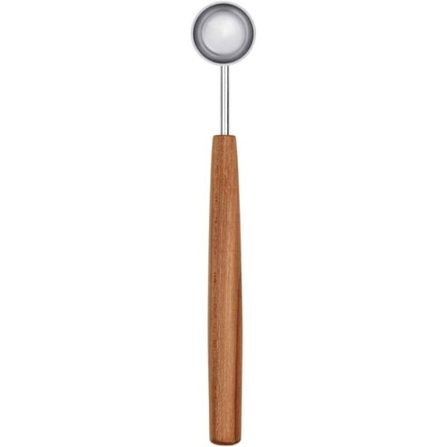 Triangle Sense Maatlepel – 2,5 ml – RVS met Pruimenhouten Heft