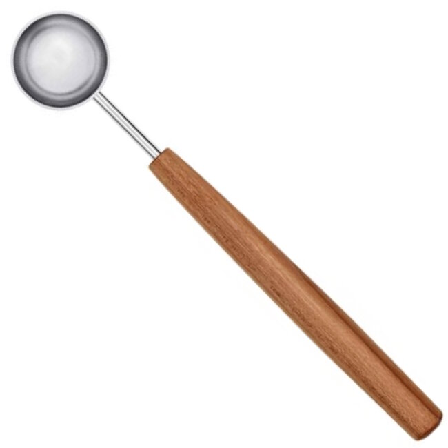 Triangle Sense Maatlepel – 5 ml Dosering – RVS met Pruimenhouten Heft