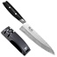 Yaxell Tsuchimon Geschenkset – 2-delig – Messenslijper en Koksmes 20 cm – 3 Lagen Damaststaal – Canvas-Micarta Heft