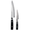 Yaxell Yaxell Japans - Serie Zen - Giftset - Koksmes Lemmet 20 cm en Universeelmes Lemmet 12 cm - 37 Lagen Damaststaal - Canvas-Micarta Heft Yaxell Yaxell Japans - Serie Zen - Giftset - Koksmes Lemmet 20 cm en Universeelmes Lemmet 12 cm - 37 Lagen Damaststaal - Canvas-Micarta Heft