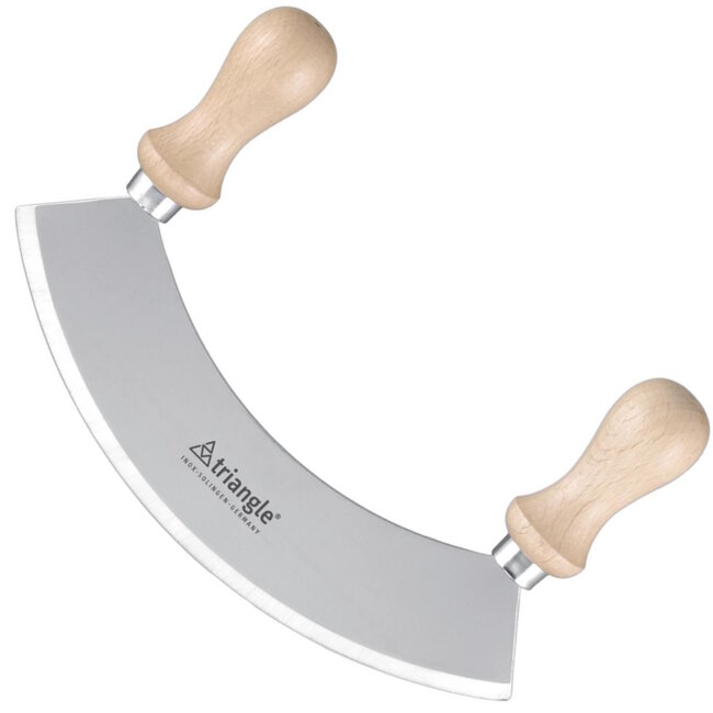 Triangle Wiegemes 17,5cm – Scherp & Stijlvol – RVS met Beukenhouten Heft