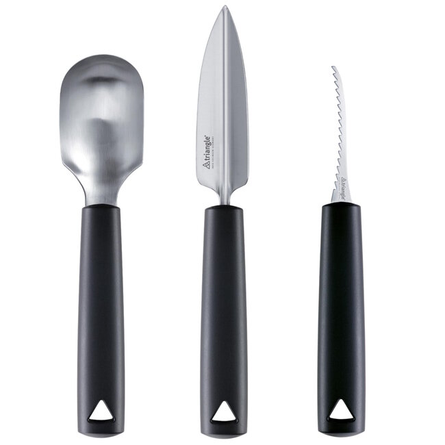 Triangle Pompoen Kerfset 3-Delig – RVS Lemmet – Vaatwasserbestendig