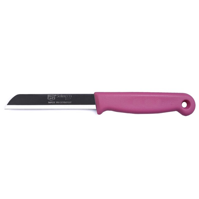 Solingen Kartelmes – Tomatenmes met Kartel – RVS – 18,5 cm met Blade Cover – Roze