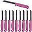Solingen Kartelmes – Tomatenmes met Kartel – RVS – 18,5 cm met Blade Cover – Roze – 10 stuks