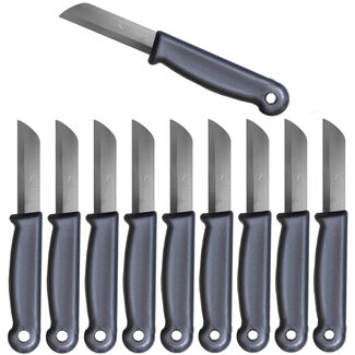 Solingen Schilmesje – RVS Glad – 16 cm met Blade Cover – Grijs – 10 Stuks