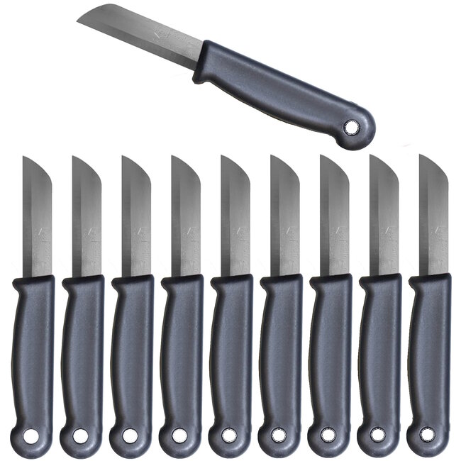 Solingen Schilmesje – RVS Glad – 16 cm met Blade Cover – Grijs – 10 Stuks