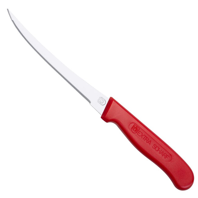 RÖR Solingen Tomatenmes – RVS – Lemmet 13 cm – Heft Kunststof Rood