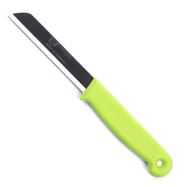 Solingen Kartelmes – Tomatenmes met Kartel – RVS – 18,5 cm met Blade Cover – Groen – 2 stuks