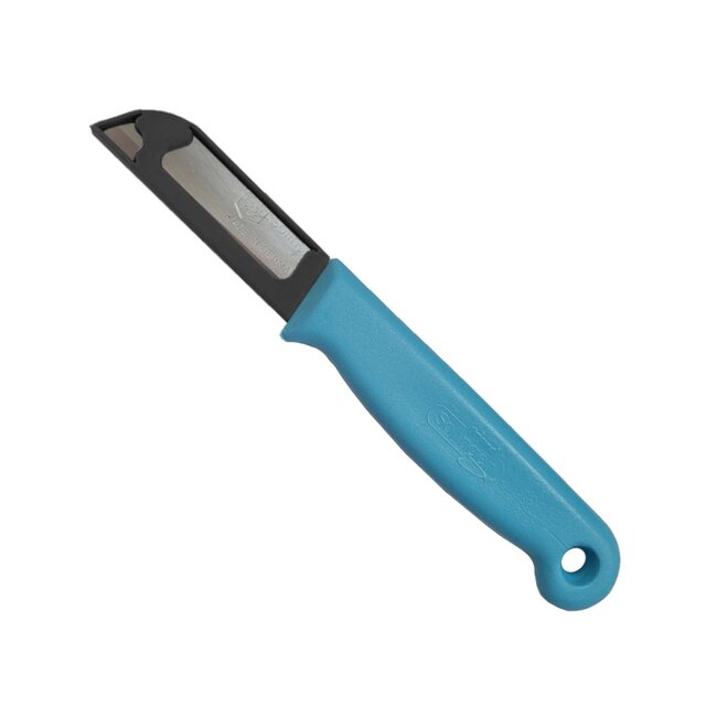 Solingen Schilmesje – RVS Glad – 16 cm met Blade Cover – Blauw – 2 stuks