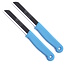 Solingen Kartelmes – Tomatenmes met Kartel – RVS – 18,5 cm met Blade Cover – Blauw / Turquoise – 2 stuks