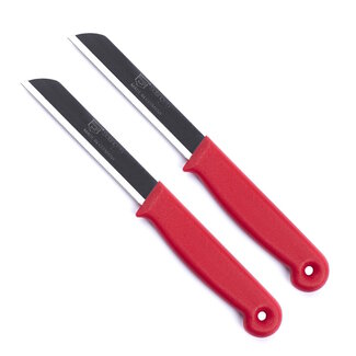 Solingen Kartelmes – Tomatenmes met Kartel – RVS – 18,5 cm met Blade Cover – Rood – 2 stuks Solingen Kartelmes – Tomatenmes met Kartel – RVS – 18,5 cm met Blade Cover – Rood – 2 stuks