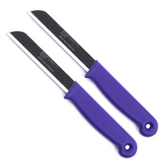 Solingen Kartelmes – Tomatenmes met Kartel – RVS – 18,5 cm met Blade Cover – Paars – 2 stuks Solingen Kartelmes – Tomatenmes met Kartel – RVS – 18,5 cm met Blade Cover – Paars – 2 stuks