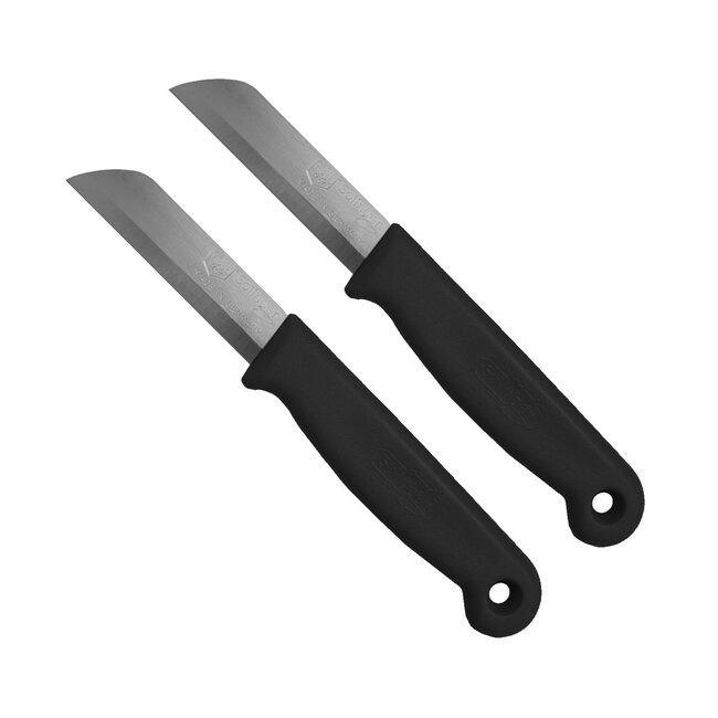 Solingen Schilmesje – RVS Glad – 16 cm met Blade Cover – Zwart – 2 stuks