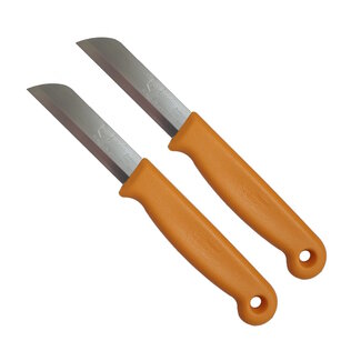 Solingen Schilmesje – RVS Glad – 16 cm met Blade Cover – Oranje – 2 stuks Solingen Schilmesje – RVS Glad – 16 cm met Blade Cover – Oranje – 2 stuks