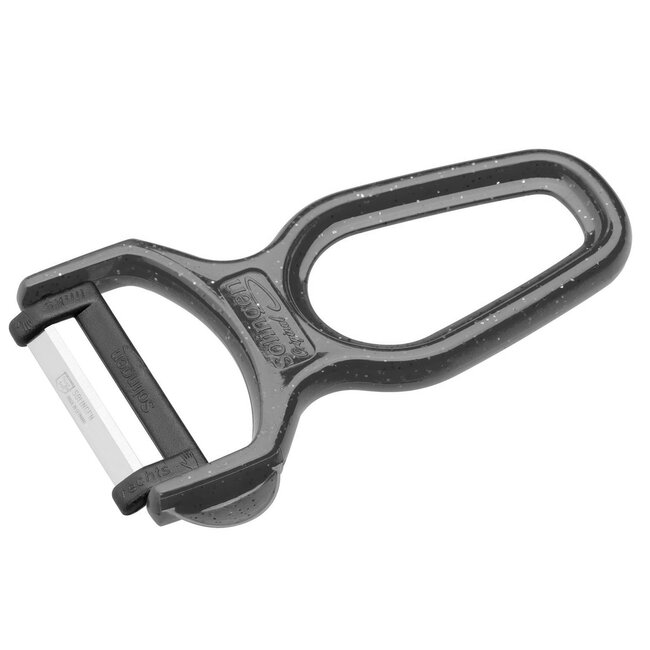 RÖR Solingen Dunschiller – RVS – Lemmet 5 cm – Heft Kunststof – Zwart Glitter