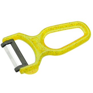 RÖR Solingen Dunschiller – RVS – Lemmet 5 cm – Heft Kunststof – Geel Glitter