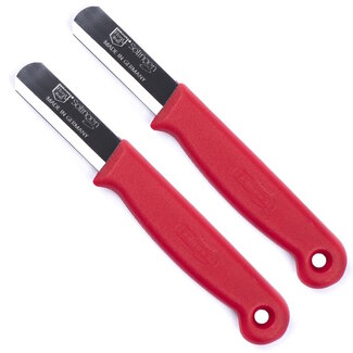 Solingen Safety Schilmesje - RVS Glad met Ronde Top - 15 cm - Rood - 2 stuks