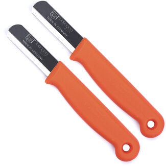 Solingen Safety Schilmesje - RVS Glad met Ronde Top - 15 cm - Oranje - 2 stuks