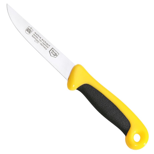 RÖR Solingen Universeelmes – Extra Grip – RVS – Lemmet 13 cm – Zwart met Geel