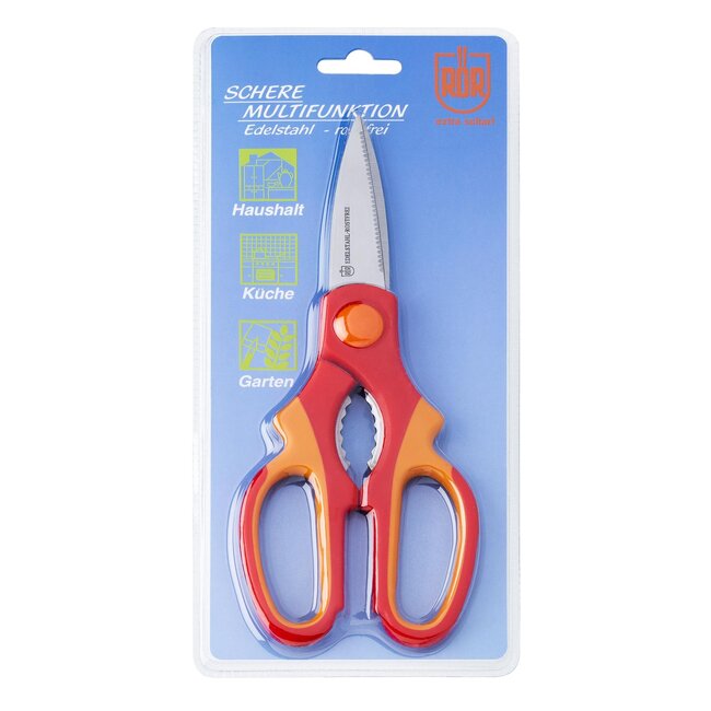 RÖR Solingen Multifunctionele Keukenschaar – Alleskunner met Rood Handvat – 20,5 cm
