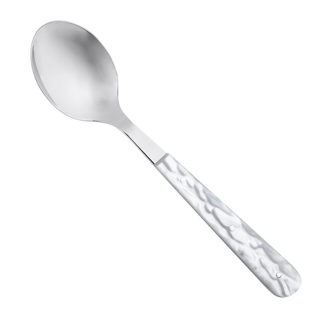 RÖR Solingen RVS en Parelmoerkleurige Lepel 18,5 cm voor Elke Gelegenheid