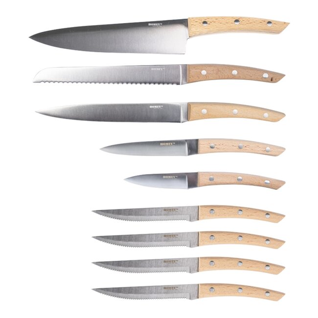 Homey's Messenblok Bokträ – Beukenhout – Zwart – 9 Delig