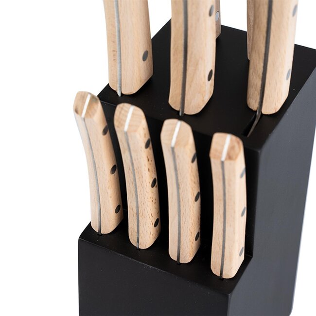 Homey's Messenblok Bokträ – Beukenhout – Zwart – 9 Delig