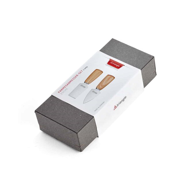 Triangle Soul Kaasmes Set – RVS met Essenhouten Heft – 2-Delig in Geschenkverpakking