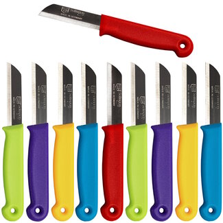 Solingen Schilmesje – RVS Glad – 16 cm met Blade Cover – Mix – 10 Stuks