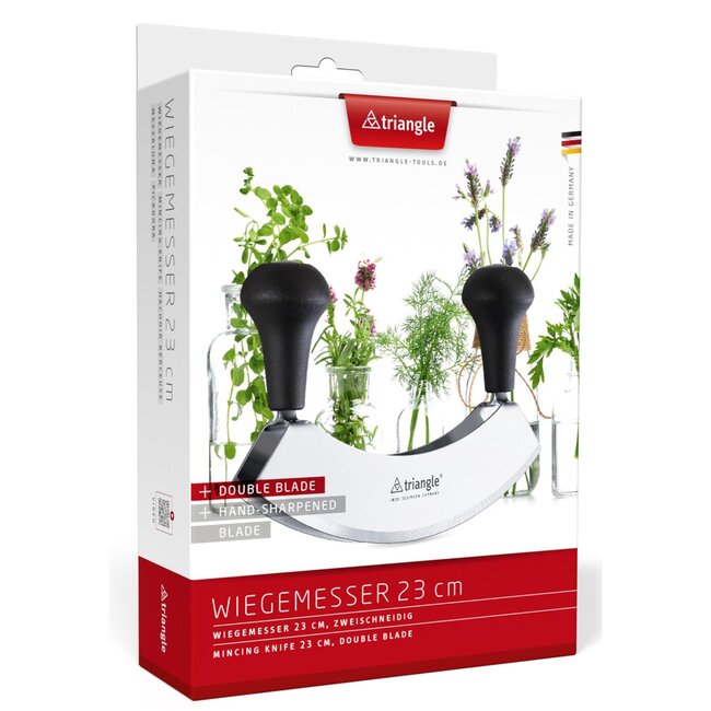Triangle Dubbel Wiegemes 14cm – Precisie Hakken – RVS & Zwart Handvat