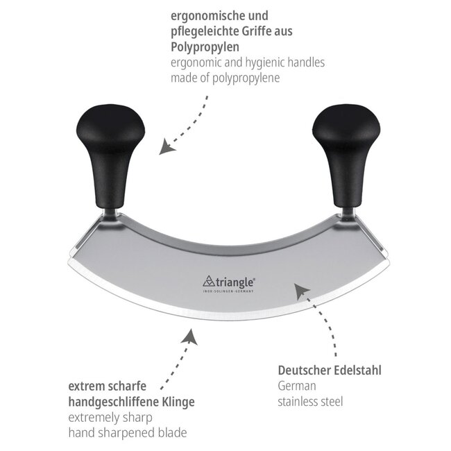 Triangle Dubbel Wiegemes 14cm – Precisie Hakken – RVS & Zwart Handvat