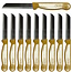 Solingen Kartelmes – Tomatenmes met Kartel – Robuust Handvat – RVS – 18,5 cm met Blade Cover – Goud Glitter – 10 Stuks