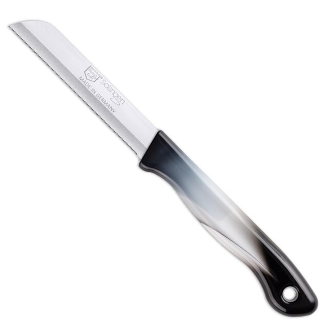DKS Solingen Tomatenmes – Gekarteld RVS Lemmet – 19,5cm Zwart/Wit