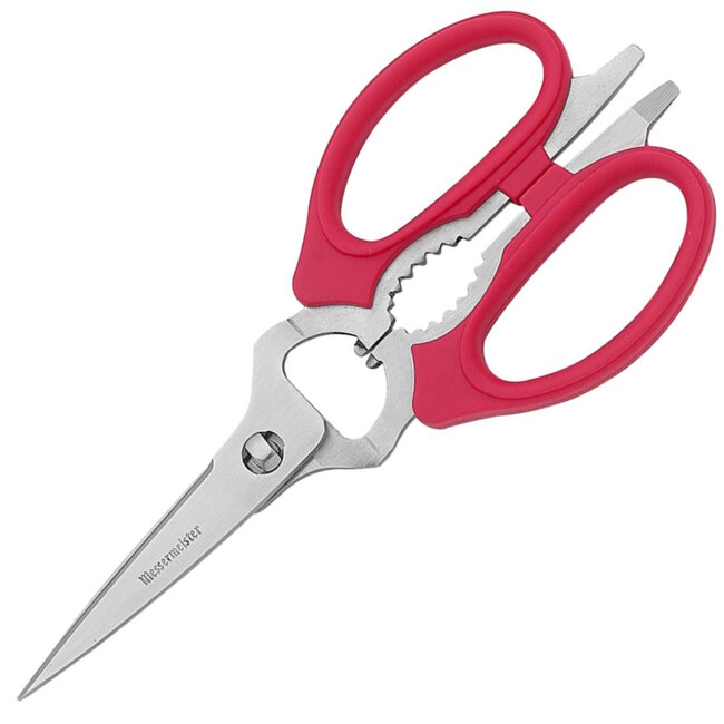 Messermeister Universele Keukenschaar 20cm – Multifunctioneel en Ergonomisch – Rood