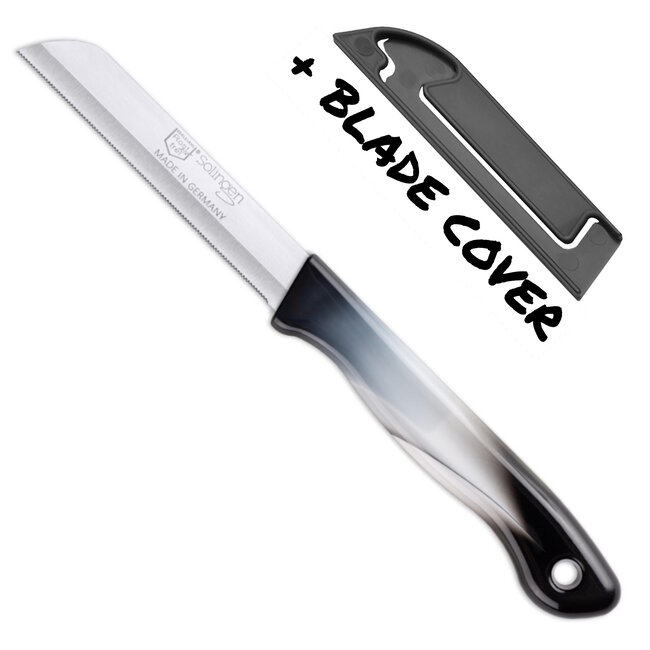 DKS Solingen Tomatenmes – Gekarteld RVS Lemmet – 19,5cm Zwart/Wit – 10 stuks