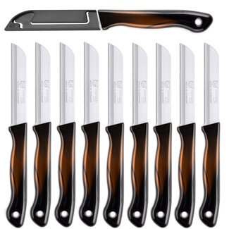 DKS Solingen Tomatenmes – Gekarteld RVS Lemmet – 19,5cm Zwart/Brons – 10 stuks