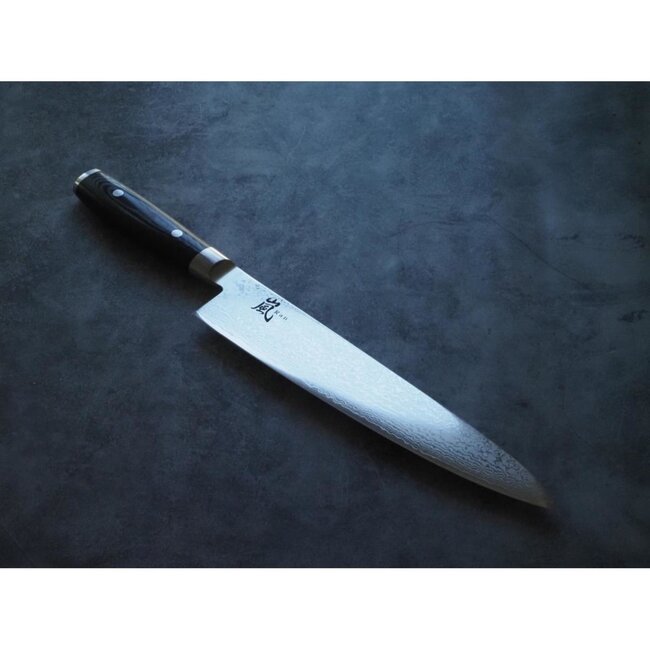 Yaxell Ran Koksmes 24 cm – 69 Lagen Damaststaal – VG10 Staal – 61 HRC – Canvas-Micarta Heft