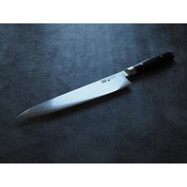 Yaxell Ran Koksmes 24 cm – 69 Lagen Damaststaal – VG10 Staal – 61 HRC – Canvas-Micarta Heft