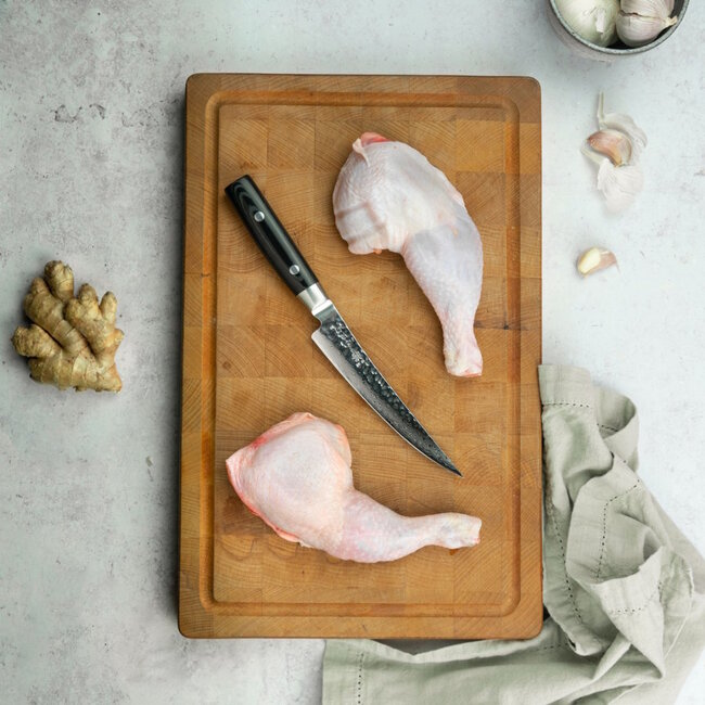 Yaxell Zen Uitbeenmes Gebogen 15 cm – 37 Lagen Damaststaal – Canvas-Micarta Heft