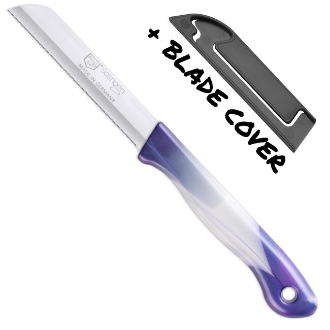 DKS Solingen Tomatenmes – Gekarteld RVS Lemmet – 19,5cm – Paars/Wit